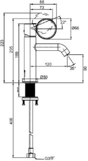 Смеситель для раковины Jacob Delafon Vivienne Signature E38682-LB3-G хром матовый/латунь